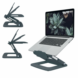 Leitz Ergo höhenverstellbarer Multi-Winkel Laptopständer, für 13“ - 15“ Laptops, 80% recycelter Kunststoff, 6 Höhen- & Winkelkombinationen, Kompakte Standfläche, 100% recycelbar, Dunkelgrau, 64240089 Multi-Winkel Dunkelgrau Angebot bei HelloDeals