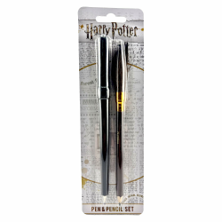 HARRY POTTER Stift und Bleistift Set (Zauberstab und Besen Design) Kugeschreiber, Stifte-Set Geschenke für Frauen und Männer - Offizielles Lizenzprodukt Angebot bei HelloDeals