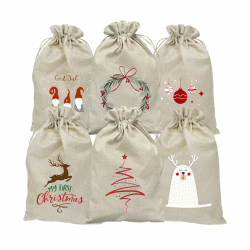 Geschenkverpackung Weihnachten Jutesäckchen20x30,6Stücke Nikolaussäckchen Weihnachtstüten Groß,Geschenksäckchen Weihnachten,Adventskalender Beutel Stoff Weihnachtsbeutel Weihnachtssäckchen (Weihnacht) Angebot bei HelloDeals