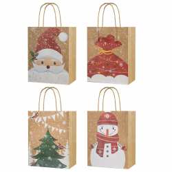 CHARMGIFTBOX 12 Geschenktüten aus Robustem Kraftpapier, Perfekt für Weihnachten，Maße 23 x 18 x 10 cm. Tolle Partytüten mit Griffen, ideal für Geschenke oder Gastgeschenke bei Weihnachtsfeiern Kraft, 12PCS Angebot bei HelloDeals