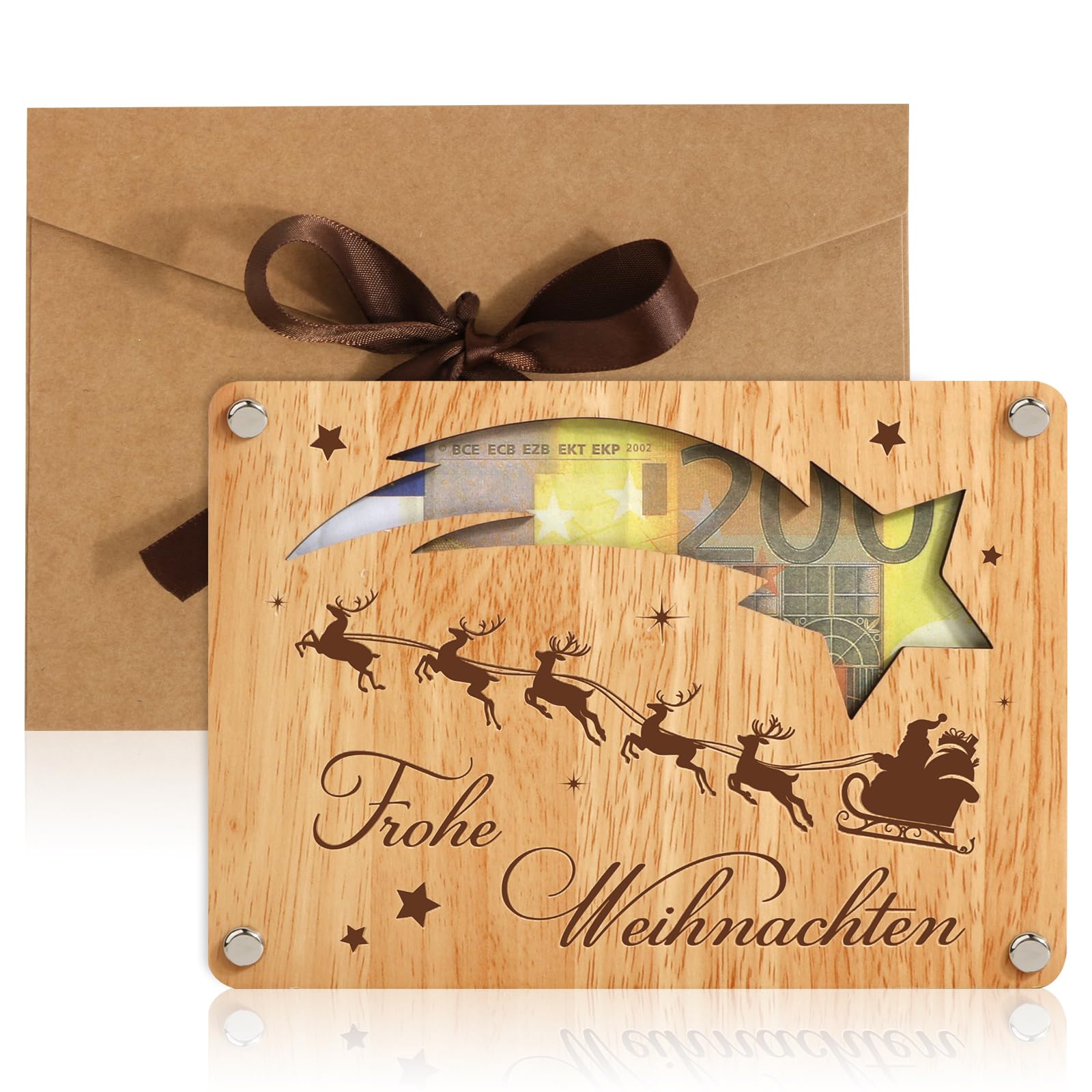 Weihnachten Geldgeschenk Verpackung aus Holz Weihnachten Grußkarte Geschenkideen Geld Gutschein Verpackung Nikolaus Geschenke für Frau Männer Freund Kollegen Mittarbeiter Meteor Angebot bei HelloDeals