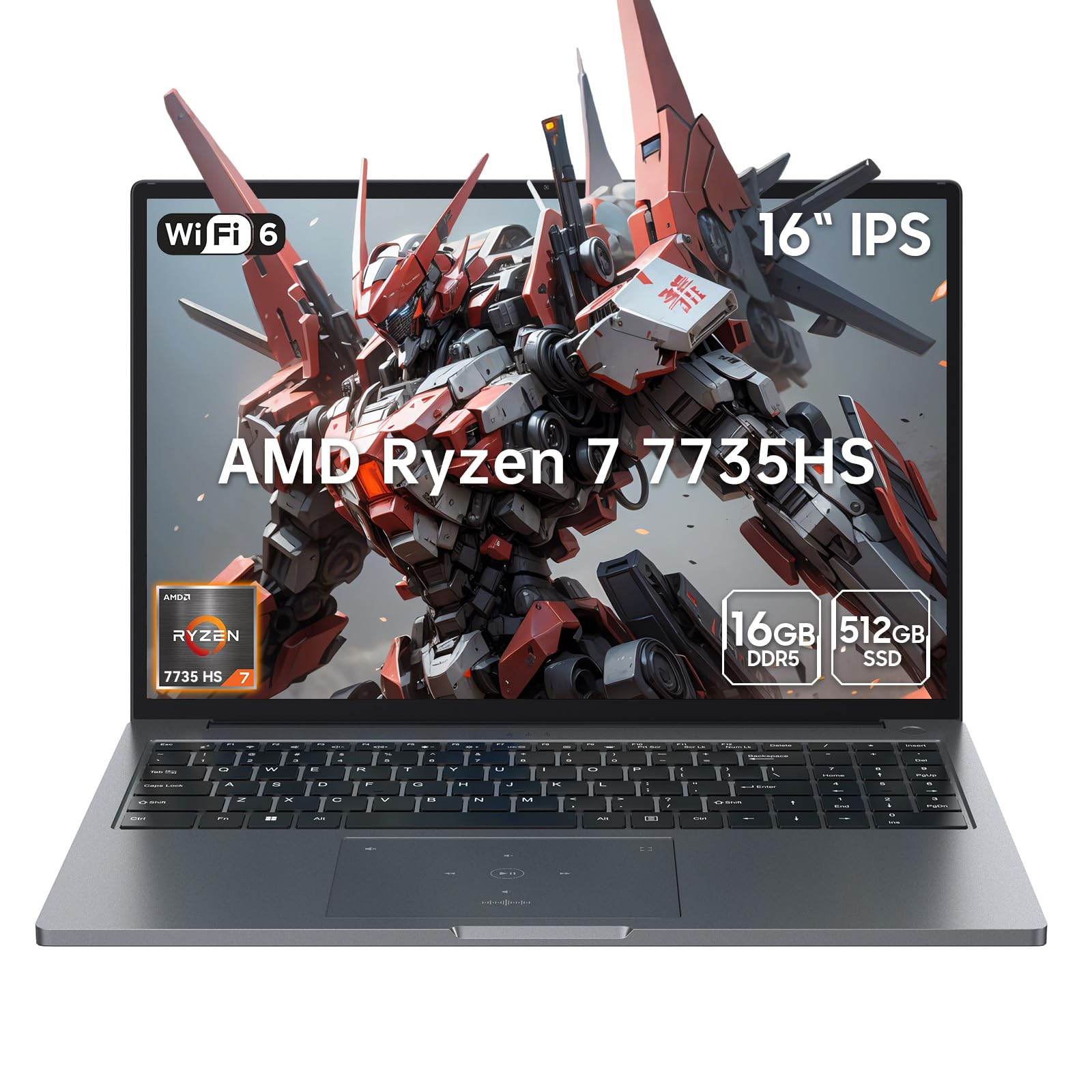 Blackview 2025 16" Gaming Laptop,Ryzen 7 7735HS(Besser 7430u/5700u/I7-11800H) bis zu 4,8 GHz,16GB Ram DDR5 4800MHz 512GB SSD,FHD Display Laptop,Beleuchteter Tastatur,WiFi-6,BT 5.2,Windows 11 pro 16GB+512GB Angebot bei HelloDeals