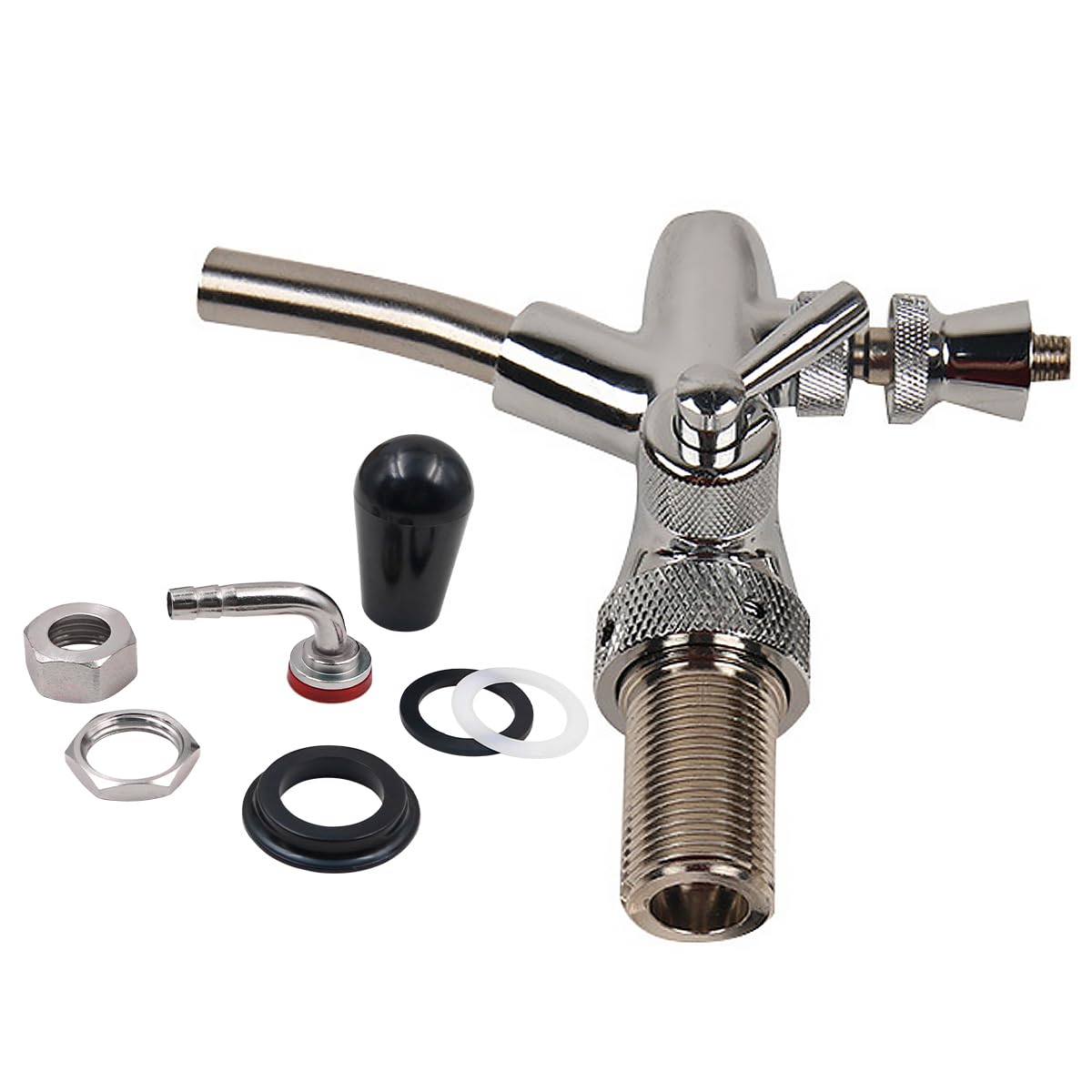 Bierhahn Einstellbarer Bierhahn Chrom G5/8 Gewinde für Restaurants Hausbar Angebot bei HelloDeals