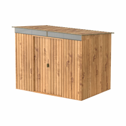 Duramax TOP Pent Roof Skylight 8 x 6 Metall gerätehaus, hergestellt aus verzinktem Stahl, verstärkte Dachkonstruktion, integriertes Oberlicht für Sonnenlicht, Geräteschuppen, Holzmaserung 8 x 6 Pultdach-Oberlicht Holzmaserung Angebot bei HelloDeals