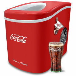 Salco Coca Cola Eiswürfelmaschine – Ice Maker mit 2 Eiswürfelgrößen – 12 kg Eiswürfel pro Tag – Retro-Design Rot – Tragbare Eiswürfelmaschine für Cocktails, Getränke & Partys 12 kg pro 24 h - Rot Angebot bei HelloDeals