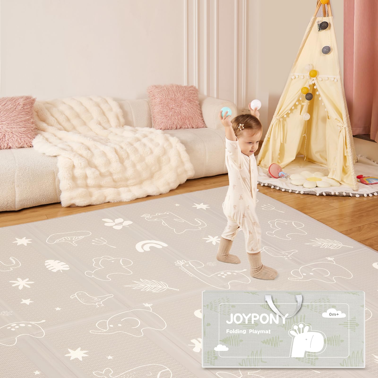 Krabbelmatte Baby, 180x200 CM Große Faltbare Spielmatte, Wasserdicht & Rutschfest, Baby Play Mat mit Tragetasche – Ideal für Babys & Kleinkinder (Wald) Wald 180*200*1 CM Angebot bei HelloDeals