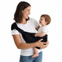 Tragetuch Baby & Seitentrage - Ergonomische Hüfttrage für Baby & Kleinkind mit Hüftsitz, ASTM Zertifiziert, Leicht & Atmungsaktiv,0-36 Monate (Schwarz) Schwarz-pro Angebot bei HelloDeals