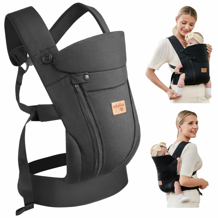Babytrage für Neugeborene ab Geburt,Ergonomische,mit Verstellbarer Gürtel,Baby Bauchtrage Rückentrage,Leicht＆Atmungsaktiv-4-15kg(Schwarz - mit Gürtel) Schwarz Upgraded - mit Gürtel Angebot bei HelloDeals