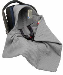 Einschlagdecke Babyschale Winter Herbst für Babyschale, Kinderwagen, Kindersitze und Maxi Cosi - für Neugeborene und Kleinkinder 80x80cm, mit Kapuze und Klettverschluss Ganzjährig (Dunkelgrau) Angebot bei HelloDeals