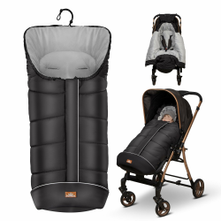 bemece Fußsack Kinderwagen Winter, Universal Fußsack Buggy mit Warmem & Bequemen Kristallvelours, Fusssack Kinderwagen Baby Winter für Buggys Kinderwagen - Schwarz Angebot bei HelloDeals