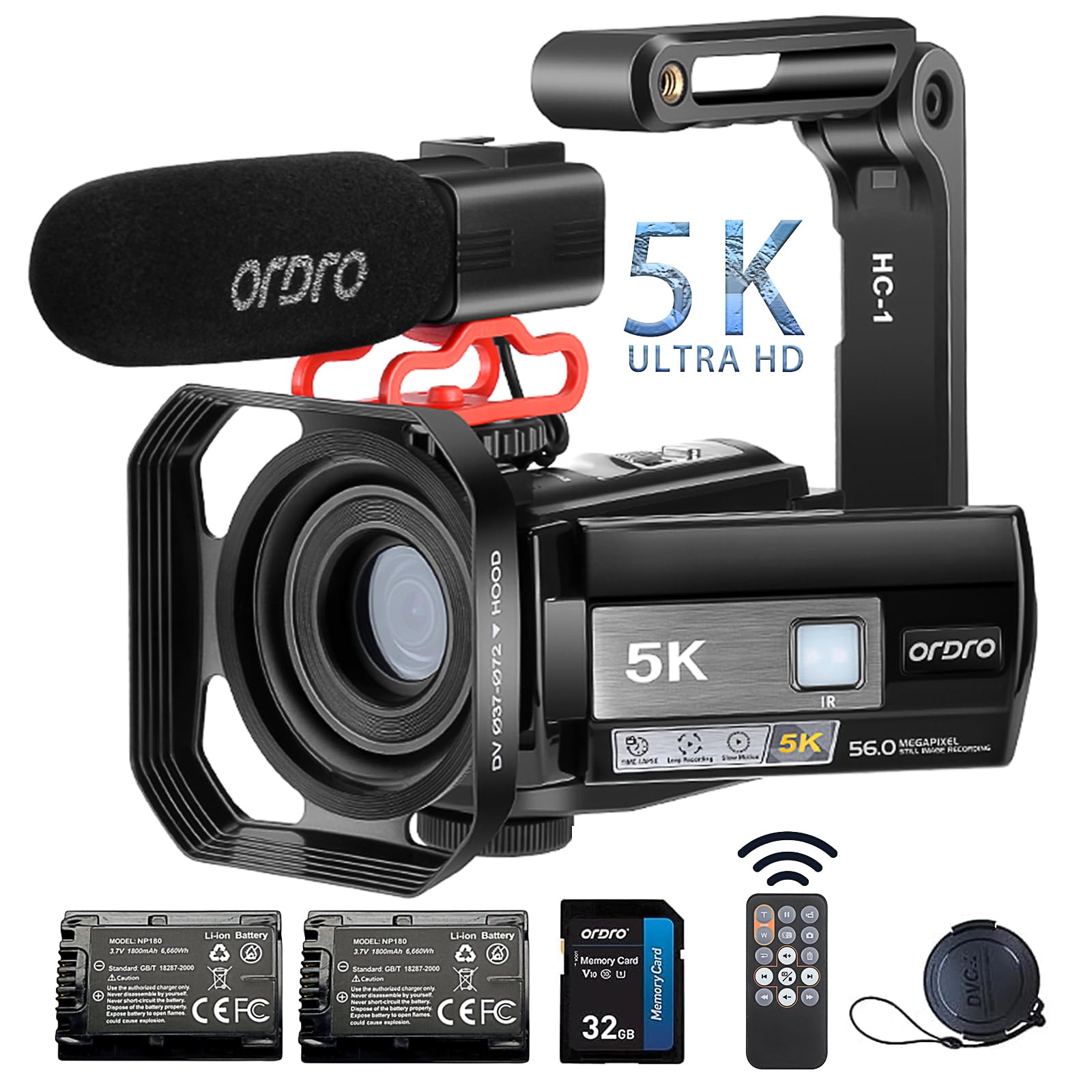 ORDRO AE20 Videokamera 5K 56MP Camcorder Vlogging Kamera für YouTube,WiFi Nachtsicht 3" 270° drehbarer Touchscreen Video Vlogging Camera Angebot bei HelloDeals