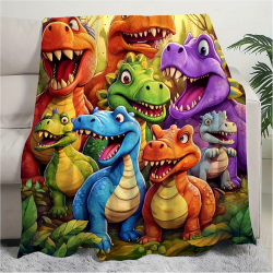 Dino Decke Kuscheldecke, Niedliche Lächelnde Dinosaurier,HD-Digitaldruck Auf Flanell, Wolldecke,Flanell Weich Warm Und Niedlich, Geburtstag Für Dino-Liebhaber (Stil A, 150x130cm) Stil A 150x130cm Angebot bei HelloDeals