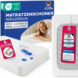 Blumtal® Matratzenschoner - 100x220 cm - Matratzenschutz wasserdicht - Oeko-TEX zertifizierter Matratzenschoner wasserdicht 100x220 - knisterfreier Schoner Matratze - atmungsaktiver Nässeschutz Standard Wasserdicht 100 x 220cm Angebot bei HelloDeals