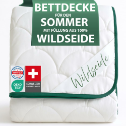 Welldora Sommerdecke 155x220 leicht | Füllung 100% kühlende Wildseide | Luftige Bettdecke für den Sommer | Oeko-Tex Zert. in der Schweiz | Fachärztl. geprüft für Allergiker | Luxuriöse Decke Kühldecke 155 x 220 cm Angebot bei HelloDeals