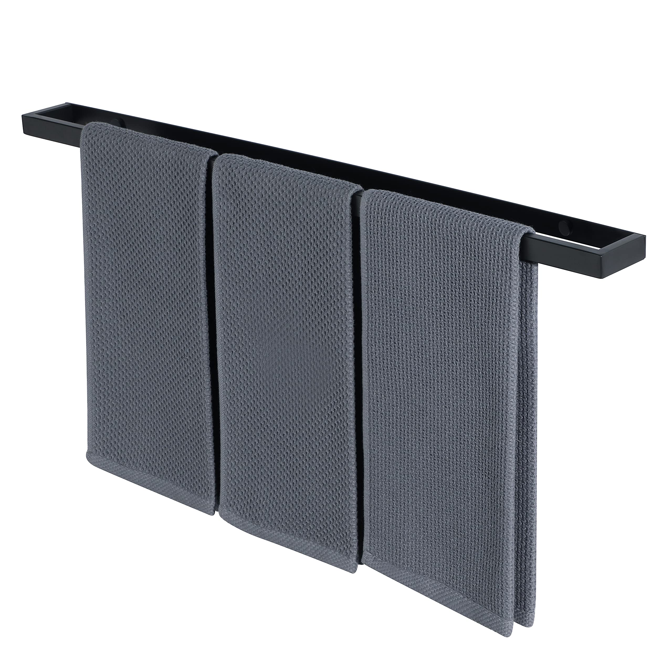 SAYAYO Handtuchhalter Schwarz Handtuchstange mit Bohren Gästehandtuchhalter Wandmontage Edelstahl Badetuchhalter für Badezimmer und Küche 70CM Matt-schwarz 70 CM Angebot bei HelloDeals