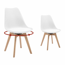 WOLTU Esszimmerstühle drehbar 2er Set, für Esszimmer, Moderne Küchenstühle, aus Massivholz Kunstleder, bis 120 kg belastbar, Weiß 2 Weiß Angebot bei HelloDeals