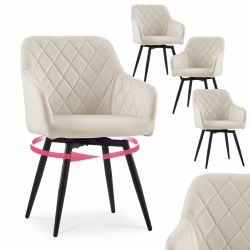 CLIPOP Esszimmerstühle Drehbar 4er Set mit Armlehne, Samt Polsterstuhl Gepolstert Sitz Küchenstuhl Drehstuhl Armlehnenstuhl für Esszimmer Wohnzimmer Büro (Samt Beige, 4er Set) 4er Set Samt Beige Angebot bei HelloDeals