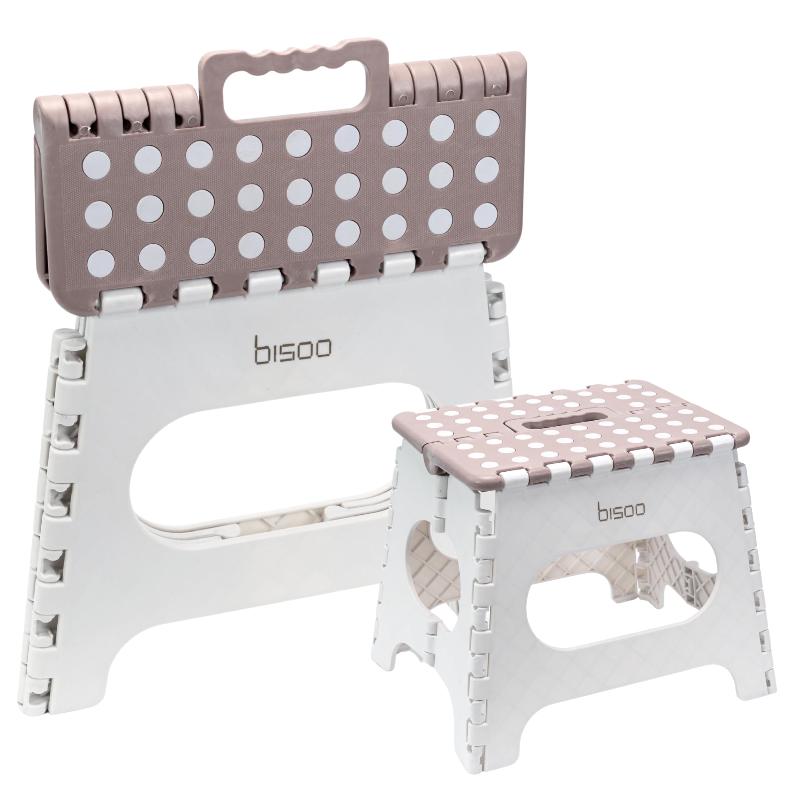BISOO Tritthocker Kinder - Klapphocker Faltbar 150Kg für Bad & Küche - Hocker Klappbar für Kinder & Erwachsene - Fußbank mit Anti-Rutsch-Oberfläche - Klapptritt Sicherheit - Trittschemel Mokka 27 cm Mokka Angebot bei HelloDeals