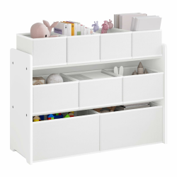 Lestarain Kinderregal mit 9 Aufbewahrungsboxen, Spielzeugregal, Regal Kinderzimmer Spielzimmer, Kinderregal, 92x60x30 cm, Weiß Weiß 92x30x60/68cm Angebot bei HelloDeals