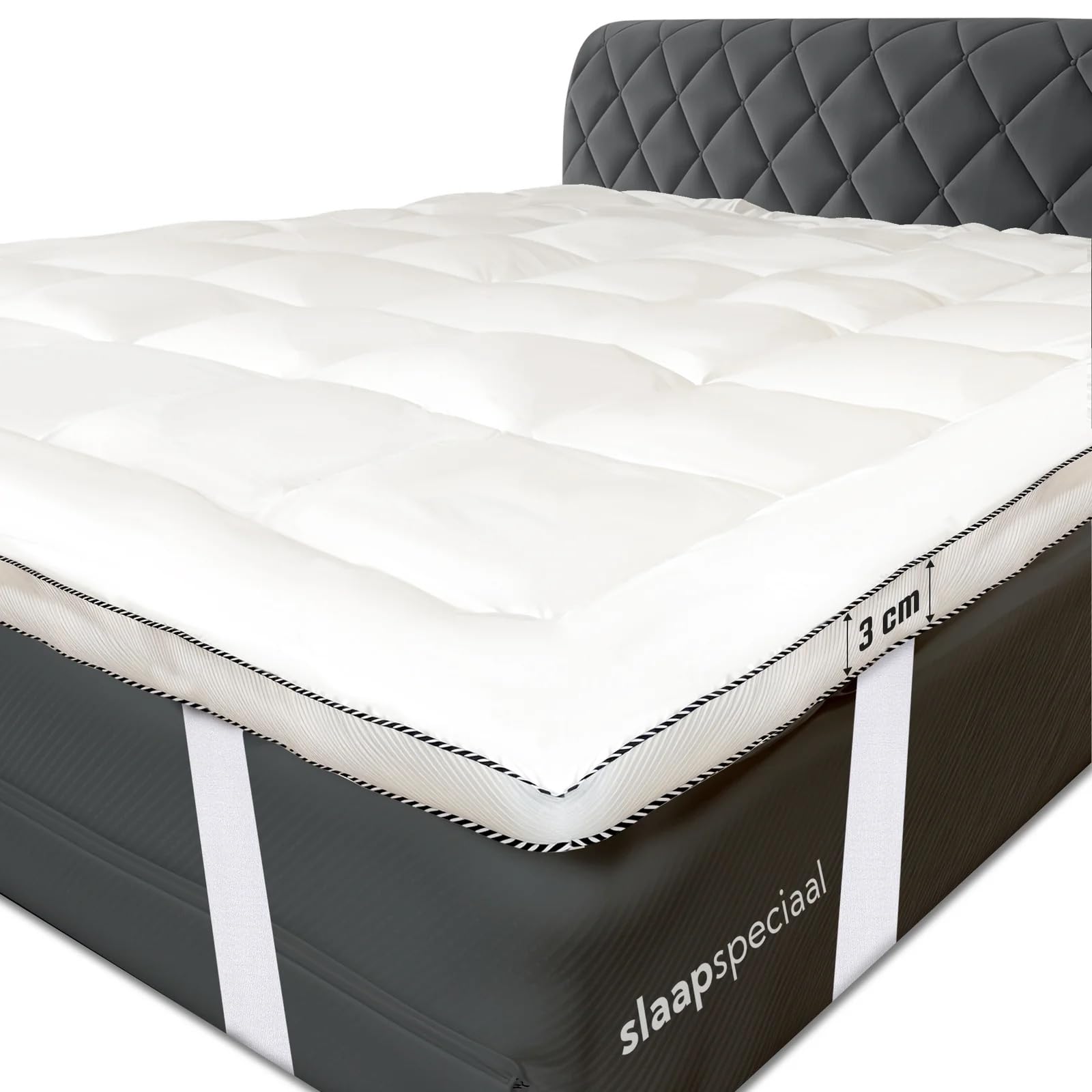 Matratzen-Topper 140x200cm - Ultraweicher 3cm [Luxe Komfort], Atmungsaktives [Airflow Edge] Design - Hypoallergener Bett Topper waschbar 140 x 200cm Angebot bei HelloDeals