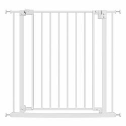 WOLTU Treppenschutzgitter 75–87 cm, Türschutzgitter aus Metall, mit/ohne Bohren, Auto-Close, 90°-Stopp, beidseitig schwenkbar, 2 Riegel, einhändig zu öffnen,Weiß 75-87cm Weiß Angebot bei HelloDeals