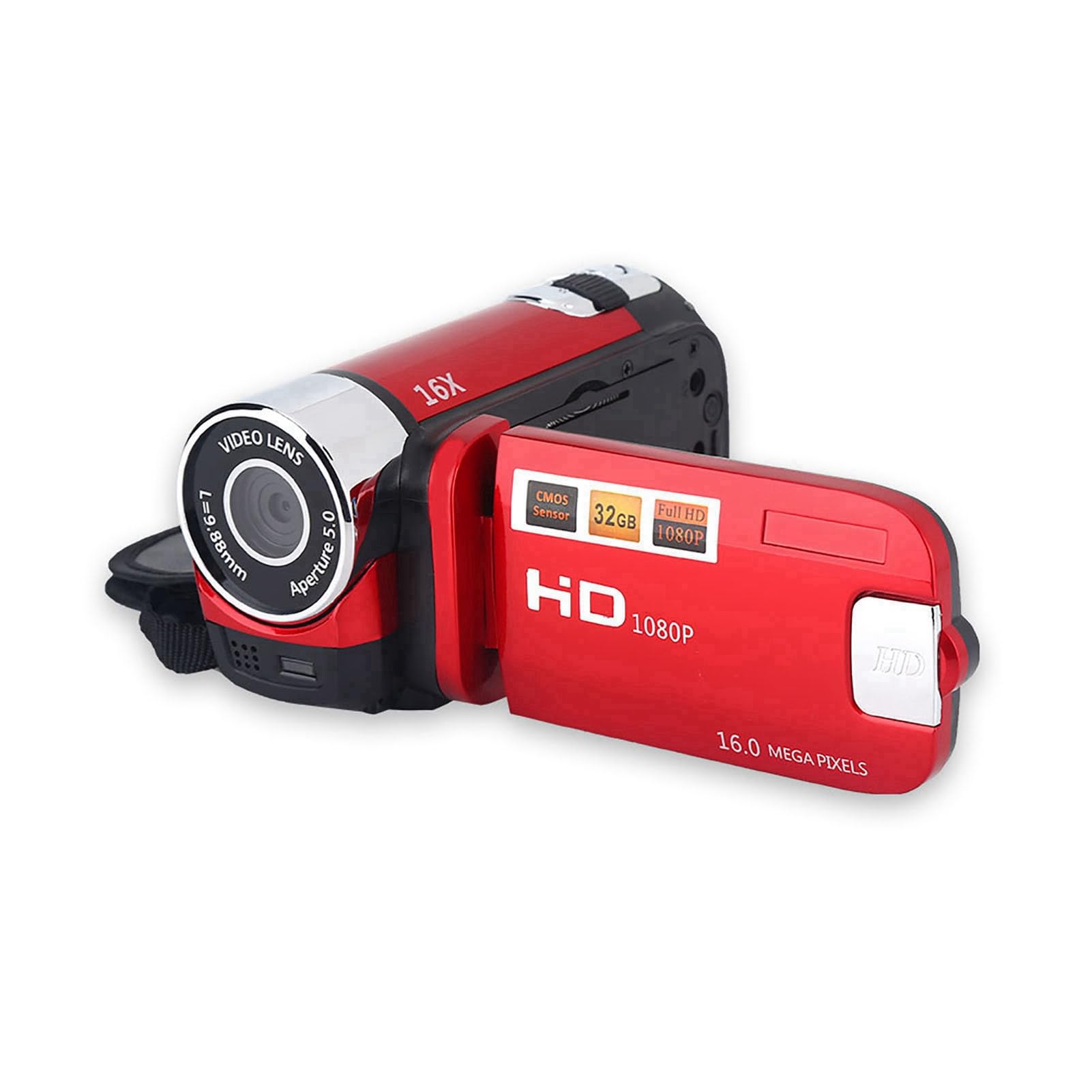 Full HD 16X DV Tragbarer Camcorder Digitale Videokamera 270 ° Drehbarer Bildschirm Digitale Unterstützung mit Zoom-Nachtaufnahme(rot) Angebot bei HelloDeals
