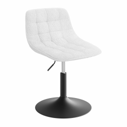 WOLTU Schminktisch Stuhl Hocker für Schminktisch, Schlafzimmer & Esszimmer - Höhenverstellbar, 360° Drehbar mit Rückenlehne, aus Bequemer Chenille, Weiß Weiß Chenille Angebot bei HelloDeals