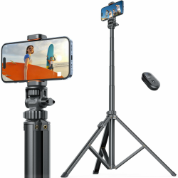 Handy-Stativ & Selfie Stick 180cm, YUMAZLA Verstärkte Lichtstative Stativ für Smartphone, Handystativhalter mit Fernauslöser für iPhone, Samsung (180cm) Angebot bei HelloDeals