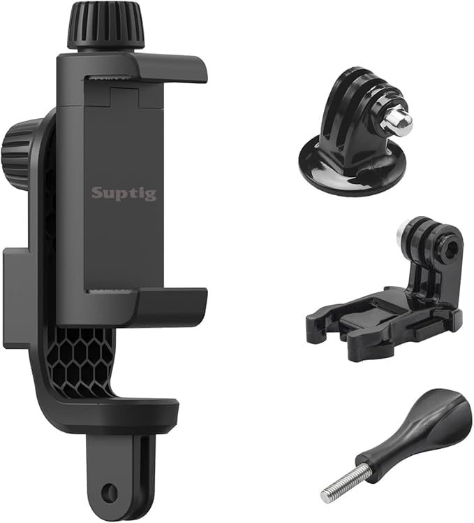 Suptig Handyhalterung für Stativ, Action-Kamera-Stativhalterung, Adapter, kompatibel für iPhone, Gopro, DJI Action, Insta 360, Akaso, Mikrofon, LED-Lichtfotografie-Zubehör Angebot bei HelloDeals