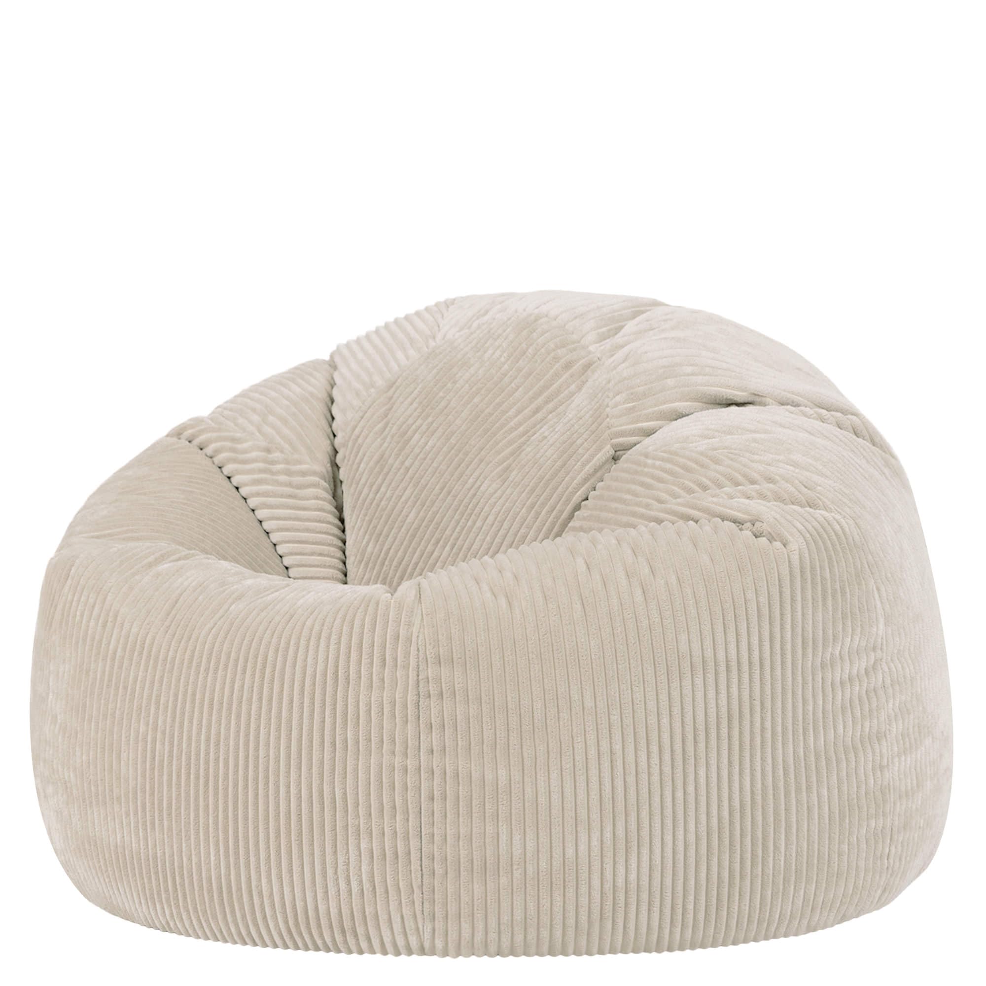 Icon Kingston Sitzsack Cord, Beige, Sitzsack Erwachsene mit Füllung, Bean Bag, Cord Sessel, Lounge Sessel, Lounge Stuhl, Schlafzimmer, Wohnzimmer, Wohnzimmer Möbel Beige Sitzsack Angebot bei HelloDeals