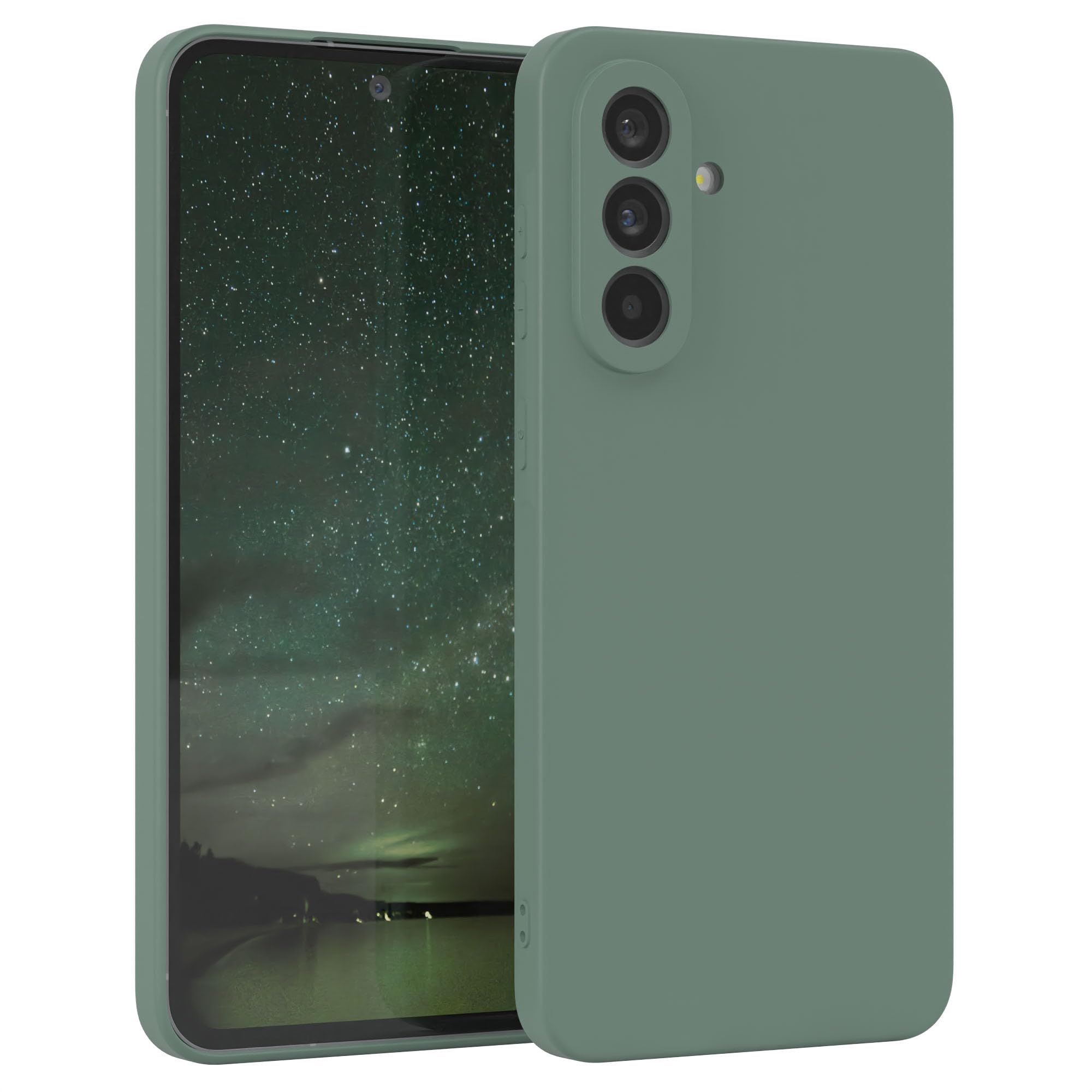 EAZY CASE - Silikonhülle für Samsung Galaxy A56 5G Hülle Silikon Case weich stoßfeste Handyhülle Schutzhülle mit Kameraschutz Dünn Premium Schutz Cover TPU Phone Bumper in Dunkelgrün Mitternacht Grün Galaxy A56 5G Angebot bei HelloDeals