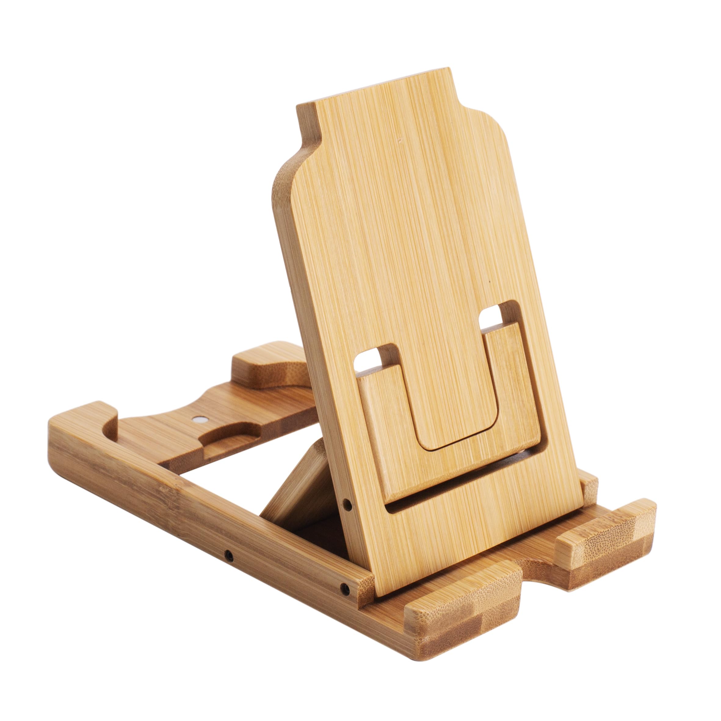 Bambus-Telefonständer und Tablet-Ständer, faltbarer universeller verstellbarer Winkel-Handy-Ständer, Taschen-Desktop für alle Smartphones, E-Reader, Tablet Angebot bei HelloDeals