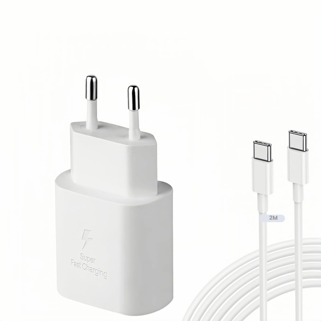 25W Schnellladegerät USB C, Netzteil Ladegerät, Ladestecker USB C Fast Charger Adapter mit 2m ladekabel schnellladekabel,Ladekabel Type C für Samsung Galaxy S22 S23 S24/Tablet/ipad/iPhone15 2m-1pack Weiß Angebot bei HelloDeals