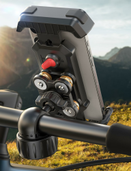 JOYROOM 2025 Handyhalterung Fahrrad【Neueste Stoßdämpfer】 Universal Handyhalter Motorrad, Anti-Shake Handy Halterung Fahrradlenker für iPhone 17/16/15/ Pro Max, Samsung S25/24 Ultra, Smartphone 4,7"-7" Schwarz Angebot bei HelloDeals
