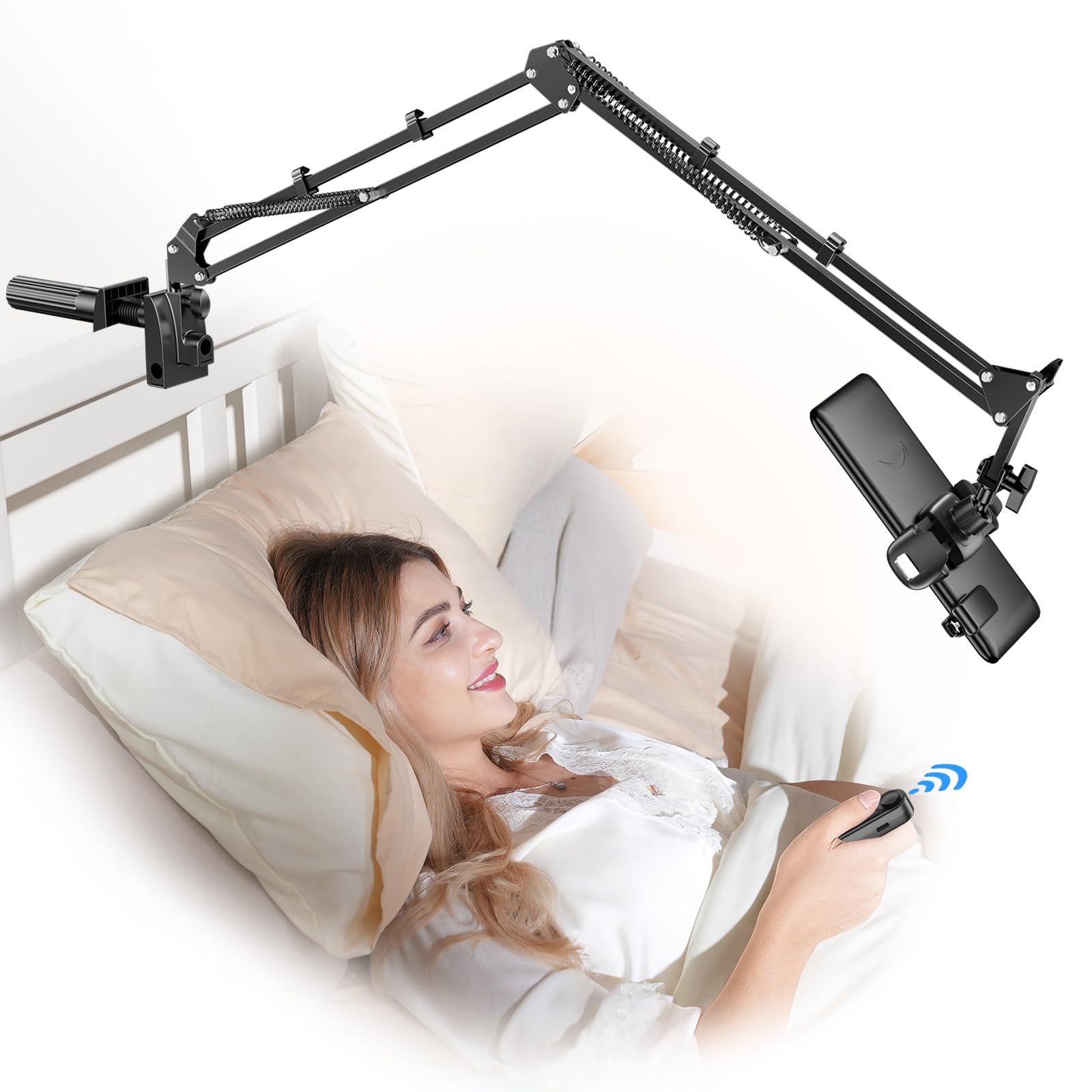 TRYONE Kindle Halterung Bett mit RF Fernbedienung Seitenwenden zum Lesen, 360° Sockel eReader Halter mit Page Turner für Kindle Paperwhite/Oasis/Kobo/Tolino/Handy/Switch/iPad mini & 4-8.6 Zoll Geräte Dunkelschwarz Angebot bei HelloDeals