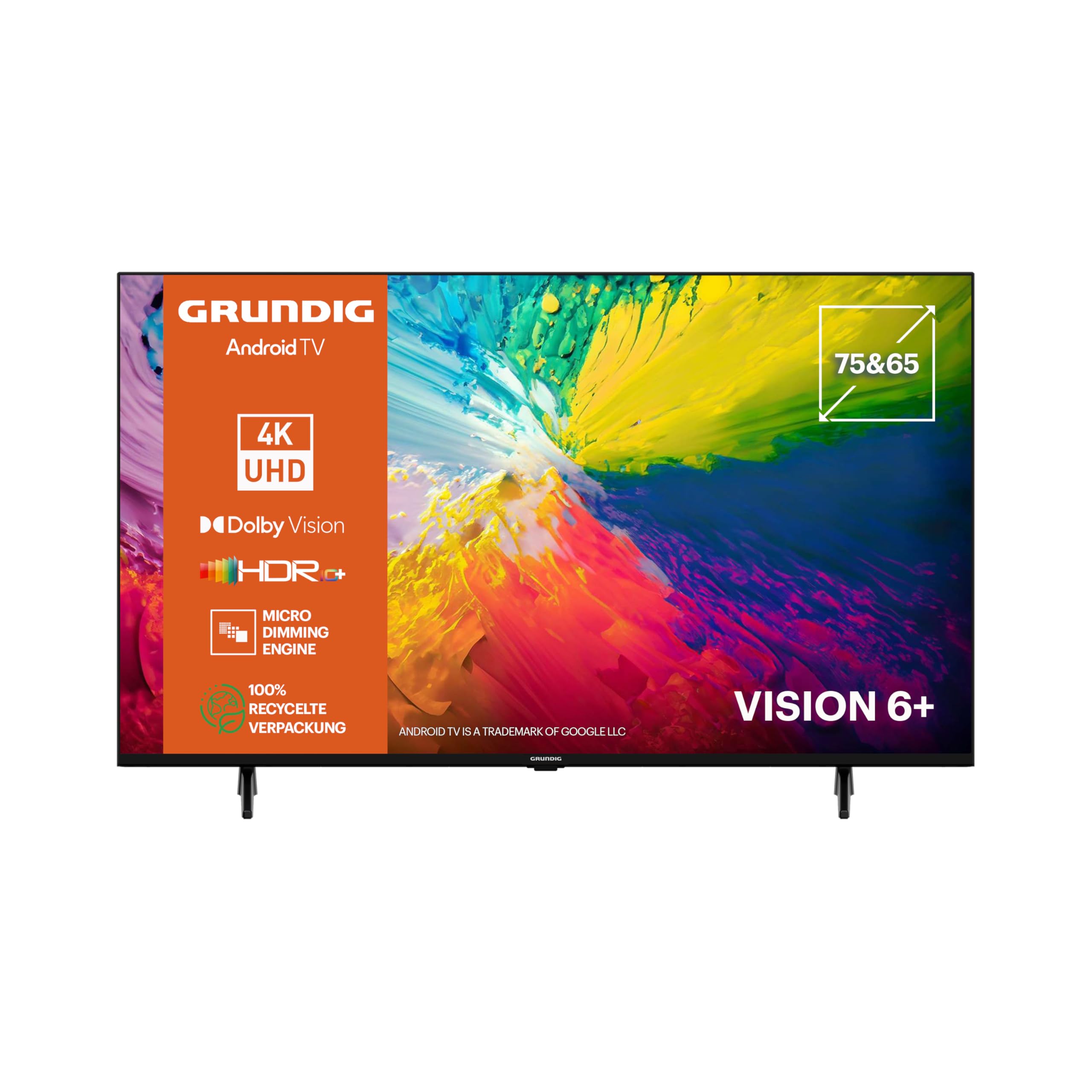 GRUNDIG 75 VOE 73 Fernseher 75 Zoll (189 cm) LED TV, Android 11 TV, 4K UHD, Dolby Vision, HDR10+, Micro Dimming Engine, Motion Picture Improvement, Chromecast Built-in, Bluetooth, Smart TV, Schwarz Angebot bei HelloDeals