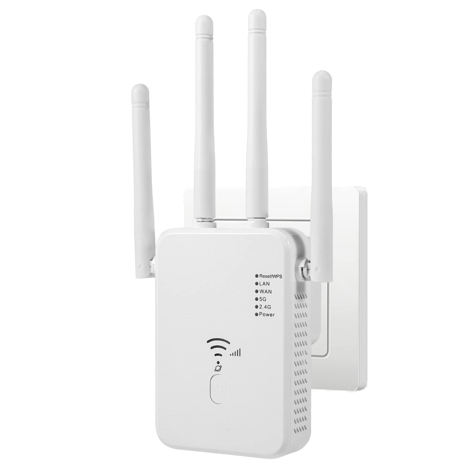 WLAN Verstärker, 1200Mbit/s WLAN Repeater, 5G & 2.4G Dualband Ultraxtender WiFi Verstärker mit LAN anschluss, WPS, Kompatibel mit 99% Standard-WiFi Routern, Deckt bis zu 9200Sq.ft und 35 Geräte Weiß Angebot bei HelloDeals