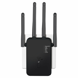 2025 Neuestes WLAN Repeater 1200Mbit/s Dualband mit 4 externen Antennen,WiFi Verstärker Repeater/Router/Access-Point-Modus, Einfache Einrichtung,LAN/WAN-Port,Kompatibel mit Allen Geräten Angebot bei HelloDeals