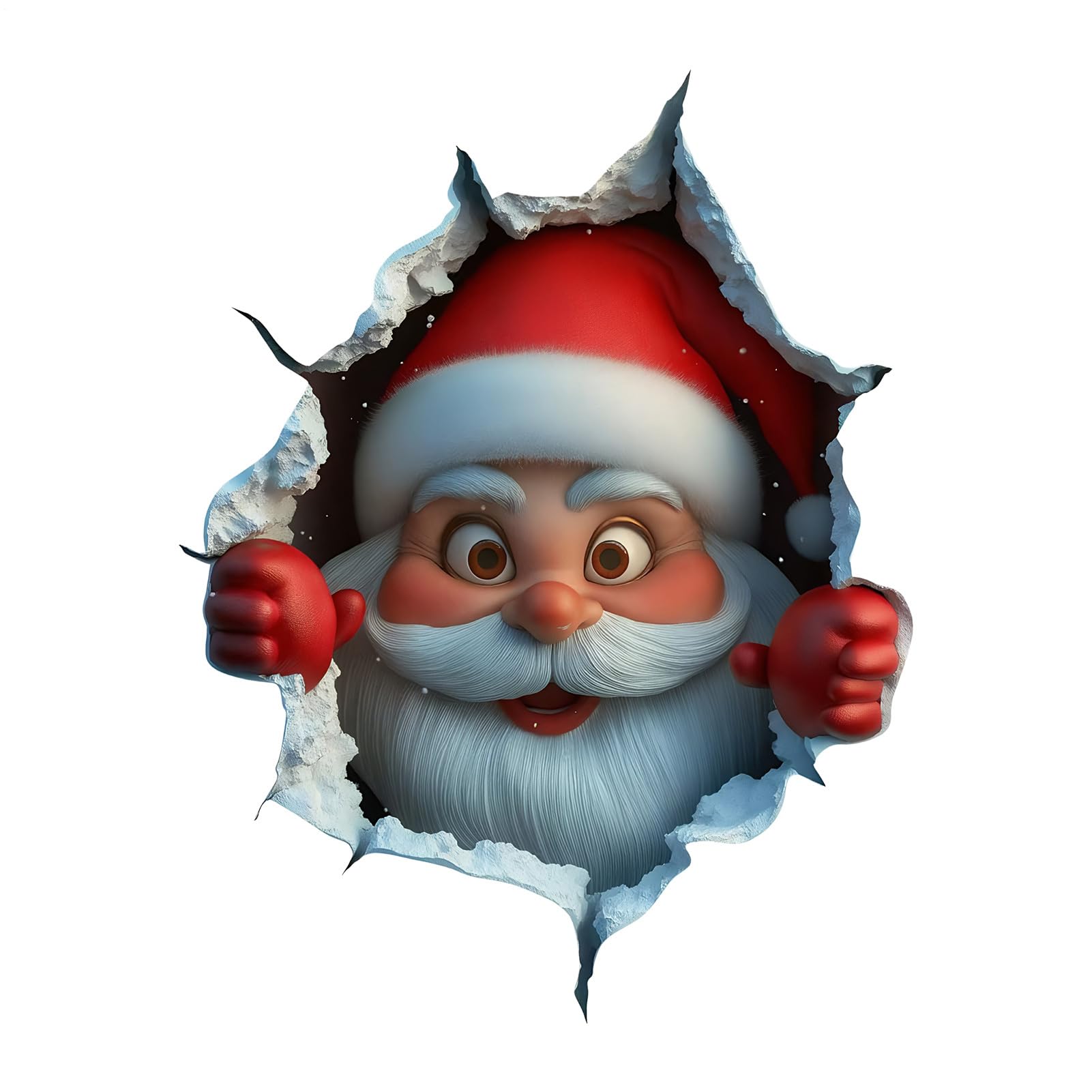 Weihnachts Wandaufkleber | Weihnachtsmann Ziegelwand Durchbruch Sticker | Weihnachtsaufkleber Selbstklebend | Für Zuhause Wohnzimmer Schlafzimmer Küche Büro Fenster Tür Dekors Angebot bei HelloDeals