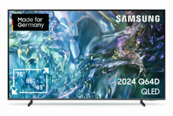 Samsung QLED 4K Q64D Fernseher 65 Zoll, TV mit Quantum Prozessor Lite, 100% Farbvolumen, 4K Upscaling, Motion Xcelerator, Smart TV, GQ65Q64DAUXZG, Deutsches Modell 65 Zoll Q64D (2024) Angebot bei HelloDeals