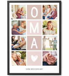 Papierschmiede® Fotogeschenke | Oma Geschenke mit Foto | Personalisierte Geschenke zum Muttertag oder Geburtstag | Fotodruck Poster für Oma | Geschenk Großmutter Familie | OMA 8 Bilder Angebot bei HelloDeals