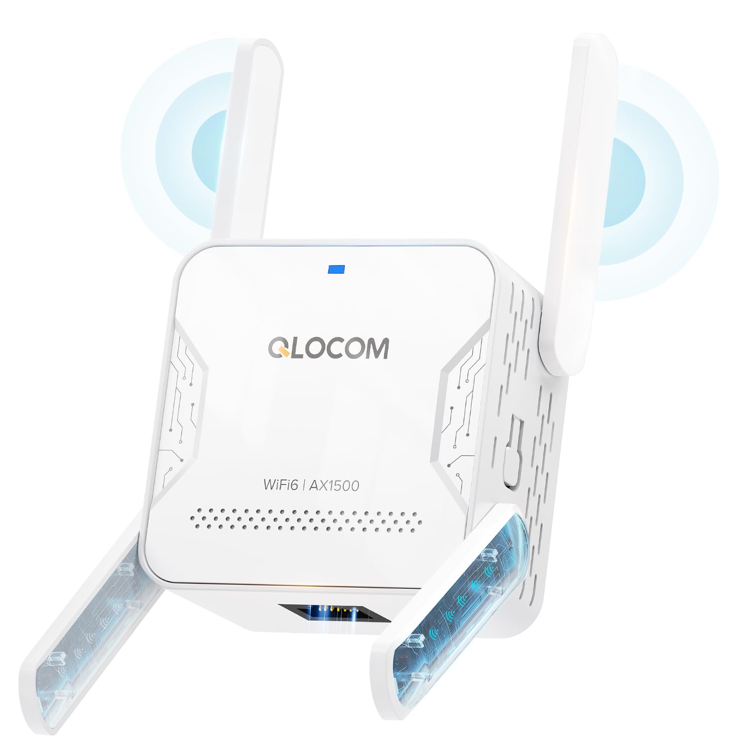 2025 Neuestes WLAN Verstärker AX1500Mbit/s WLAN Repeater Dualband 5GHz/2.4GHz, WiFi Repeater WiFi 6 mit Ethernet Port, Internet Verstärker kompatibel zu Allen WLAN Geräten WD1500U matte white Angebot bei HelloDeals