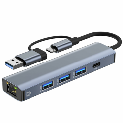 USB LAN Adapter 1000M, USB-C Ethernet Adapter RJ45 Gigabit Netzwerkadapter, USB-C LAN Hub mit 3 *USB-3.0 & 1 *Type-C Ports für MacBook XPS Surface Pro Linux Chromebook, usw 1G Lan Hub / Stil 1 Angebot bei HelloDeals