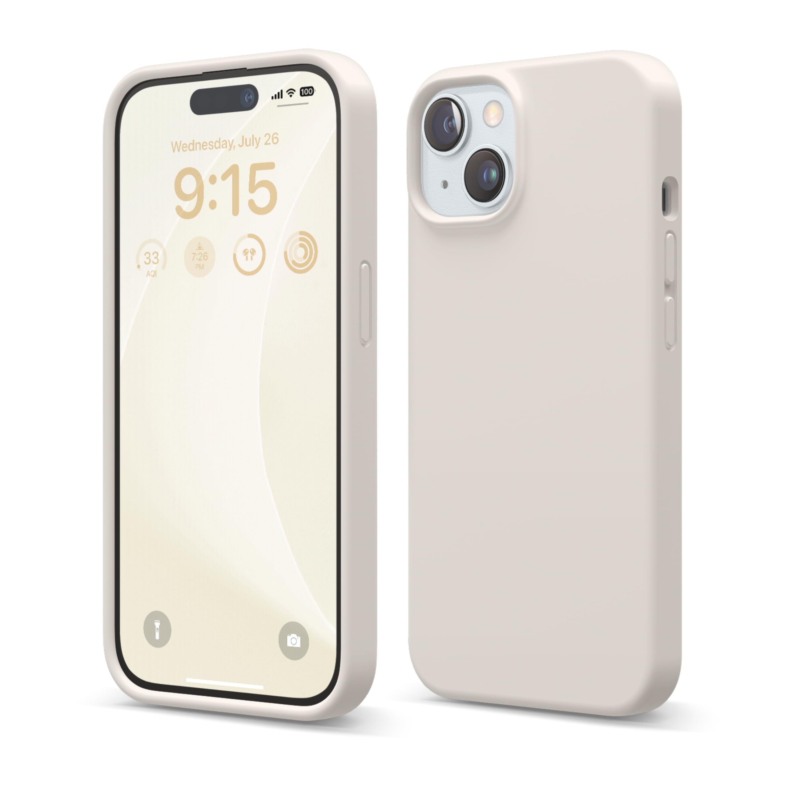 elago Flüssig Silikon Case Kompatibel mit iPhone 15 Hülle, Premium Silikon Handyhülle, Ganzkörper Schutzhülle [4 Lagige Stoßfeste Struktur], Kratzfestes Weiches Mikrofaserfutter (Taupe) Angebot bei HelloDeals