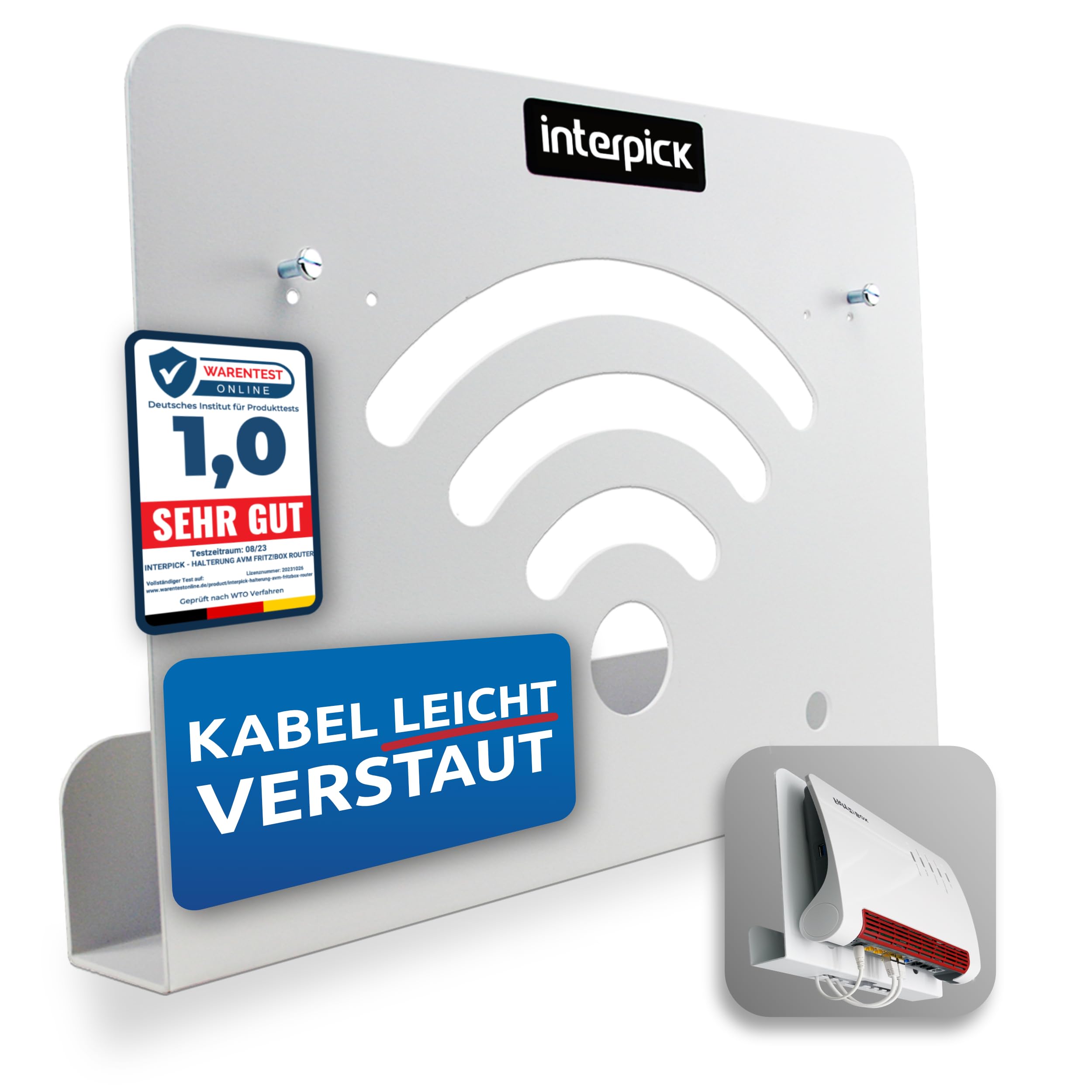 Wandhalterung für AVM FritzBox Modem Router mit Kabelmanagement 7690 7590 AX 6660 Cable 7530 5530 8850 6850 6660 6890 7490 Angebot bei HelloDeals