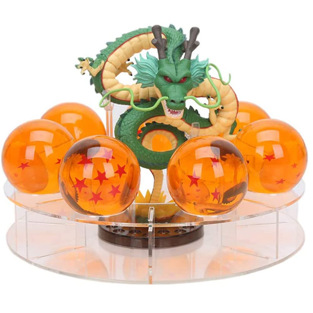 Harz Shenron Figur Shenlong Statue Set 3.5cm Kristallkugeln und Ständer mit Geschenkbox für Home Decoration Angebot bei HelloDeals