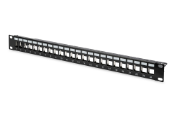 DIGITUS Patchpanel - Modular - Für Keystone-Module - 19-Zoll - 24-Port - Geschirmt - Rack-Montage 1HE - Schwarz 24 Anschlüsse, 1HE, schwarz, geschirmt 24-Port - 19-Zoll - 1HE Schwarz Angebot bei HelloDeals
