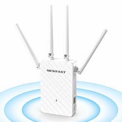 NEWFAST WLAN Verstärker,300Mbps WLAN Repeater WiFi Extender mit 4 Schwenkbare Antenne,Ethernet Port,WPS,MU-MIMO,Unterstützung Repeater/Router/Ap Modus für Zuhause und Büro,1-Tippen Einrichten,EU Plug Angebot bei HelloDeals
