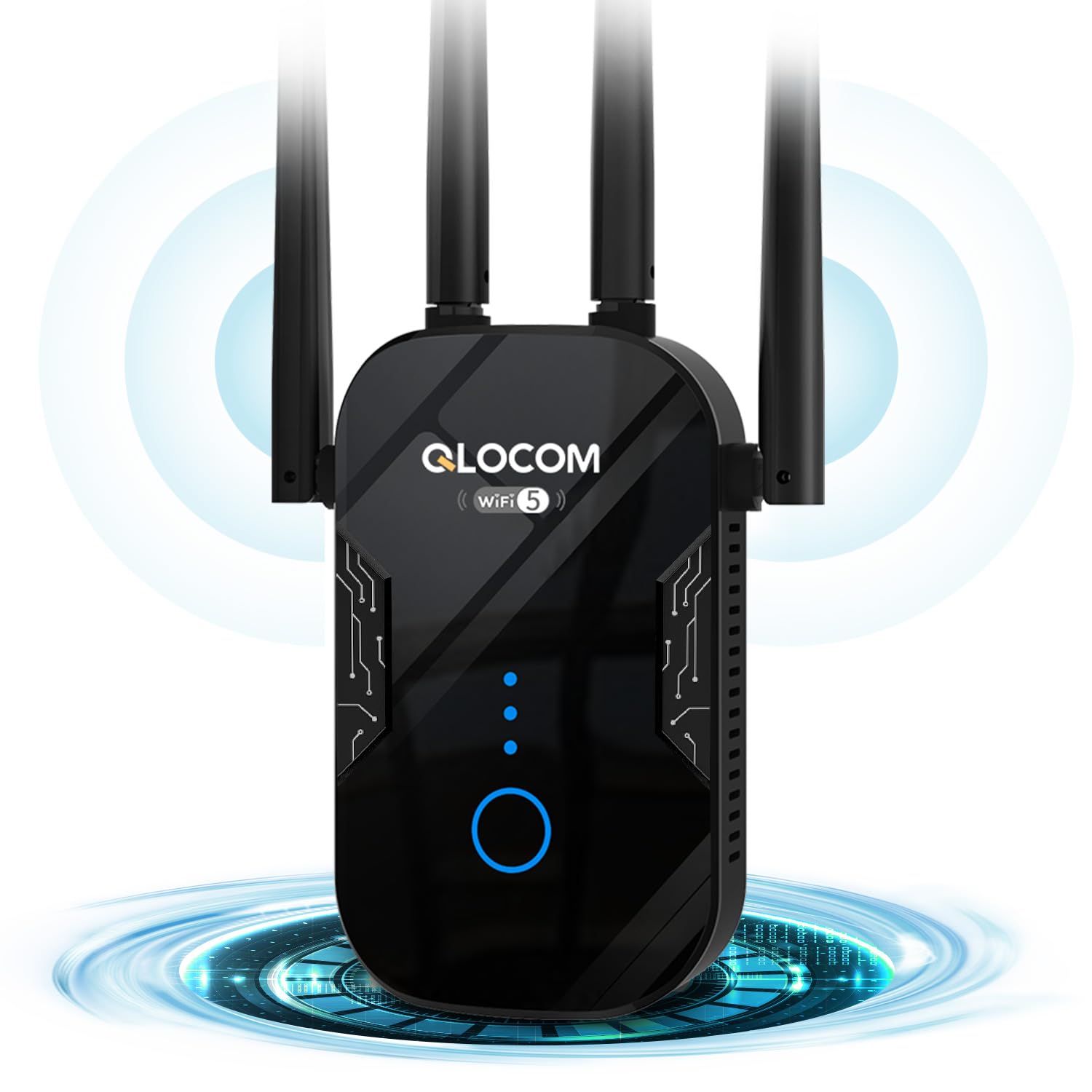 2025 Neuestes WLAN Verstärker WLAN Repeater 1200Mbit/s, Dualband 2.4GHz & 5GHz WiFi Repeater mit WPS, WiFi Internet Booster Kompatibel Allen WLAN Geräten matte black Angebot bei HelloDeals