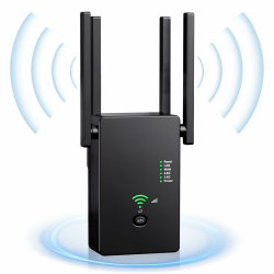 WLAN Repeater WLAN Verstärker 1200Mbit/s Dualband 2,4GHz+5GHz WiFi Booster mit Repeater/Router/Access Point Modus, 4 Antenne, Einfache Einrichtung, WiFi Range Extender mit LAN/WAN Port Angebot bei HelloDeals